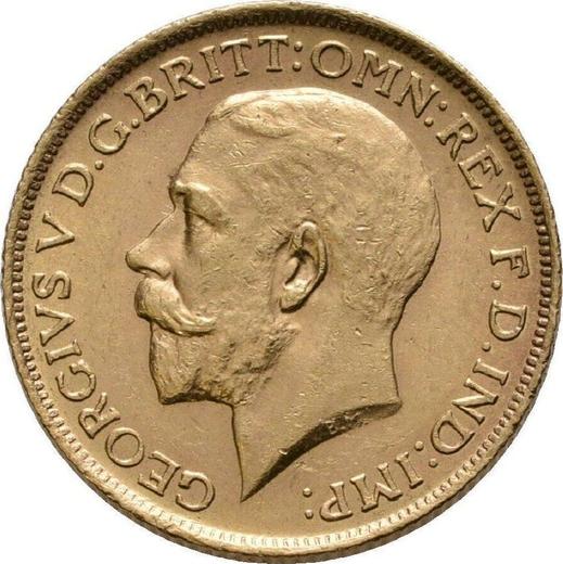 Obverse Sovereign 1913 S - Gold Coin Value - Australia, George V