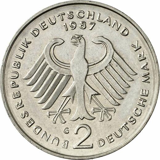 Revers 2 Mark 1987 G "Heuss" - Münze Wert - Deutschland, BRD