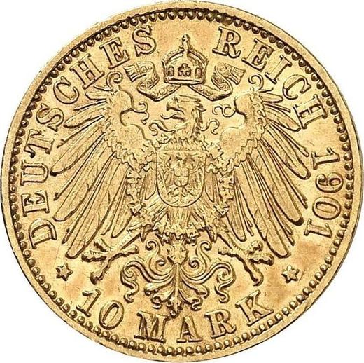 Reverse 10 Mark 1901 G "Baden" - Gold Coin Value - Germany, German Empire