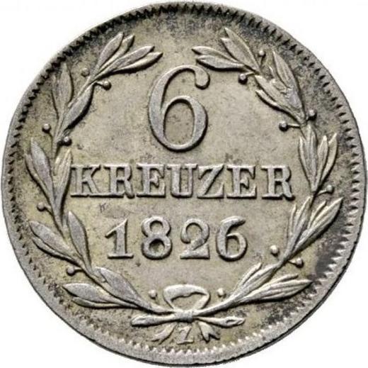 Reverse 6 Kreuzer 1826 - Silver Coin Value - Nassau, William
