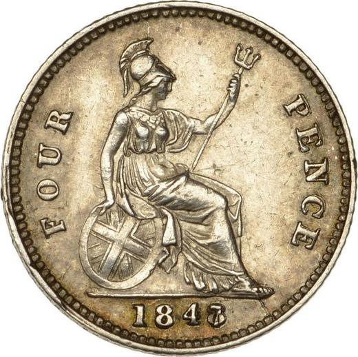Reverse Fourpence (Groat) 1847 "Type 1837-1862" - Silver Coin Value - United Kingdom, Victoria
