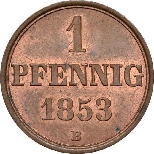 Reverse 1 Pfennig 1853 B -  Coin Value - Hanover, George V