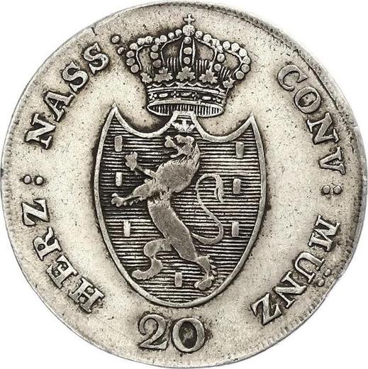 Obverse 20 Kreuzer 1809 - Silver Coin Value - Nassau, Frederick Augustus