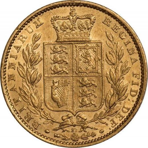 Revers Sovereign 1863 "Wappen" 827 auf der Trunkierung Nummer unter der Schleife - Goldmünze Wert - Großbritannien, Victoria