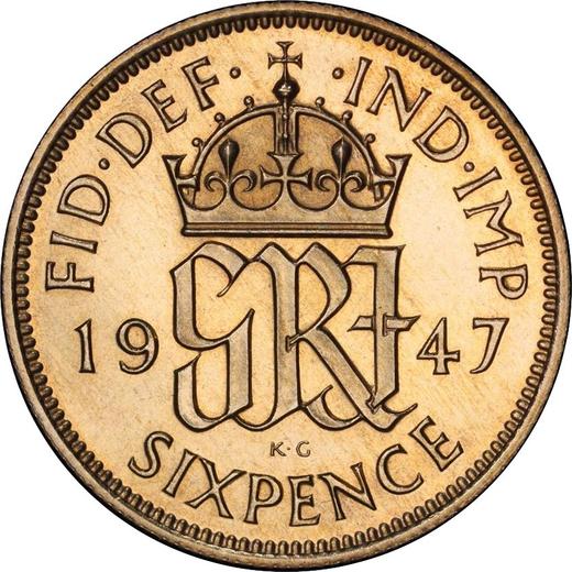 Reverse Sixpence 1947 HP -  Coin Value - United Kingdom, George VI