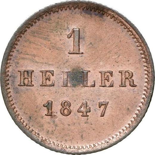 Reverse Heller 1847 -  Coin Value - Bavaria, Ludwig I