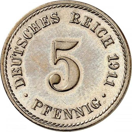 Obverse 5 Pfennig 1911 A "Type 1890-1915" - Coin Value - Germany, German Empire