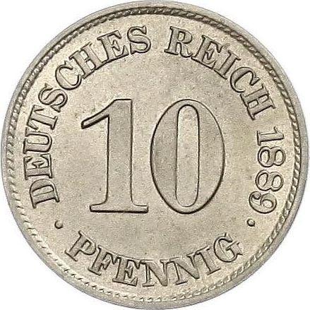 Anverso 10 Pfennige 1889 E "Tipo 1873-1889" - valor de la moneda - Alemania, Imperio alemán