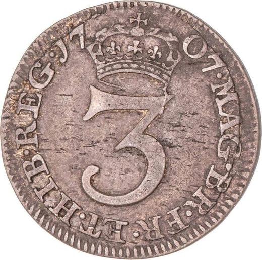Reverso 3 peniques 1707 - valor de la moneda de plata - Gran Bretaña, Ana