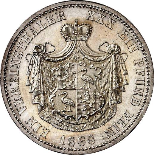 Revers Taler 1868 A - Silbermünze Wert - Reuß-Greiz, Heinrich XXII