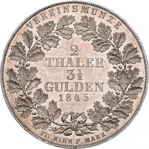 Reverse 2 Thaler 1845 A - Silver Coin Value - Waldeck-Pyrmont, George Heinrich