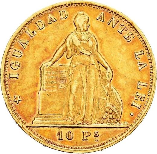 Obverse 10 Pesos 1855 So -  Coin Value - Chile, Republic