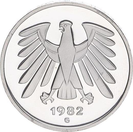 Revers 5 Mark 1982 G - Münze Wert - Deutschland, BRD