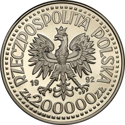 Obverse Pattern 200000 Zlotych 1992 MW ET "Ladislas III of Varna" Nickel -  Coin Value - Poland, III Republic before denomination