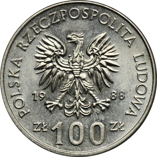 Anverso 100 eslotis 1988 MW SW "Hedwig" Cuproníquel - valor de la moneda - Polonia, República Popular