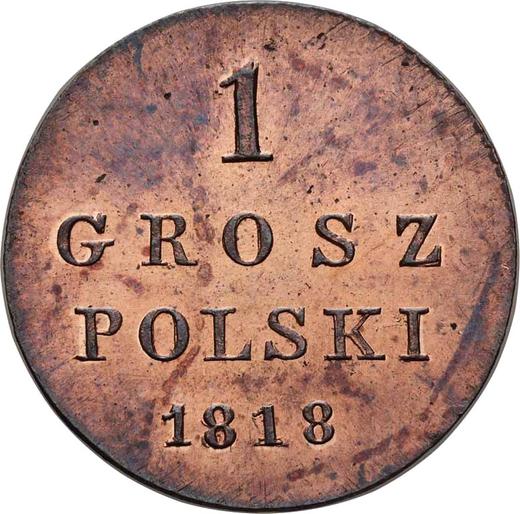 Reverse 1 Grosz 1818 IB "Long tail" Restrike - Coin Value - Poland, Congress Poland