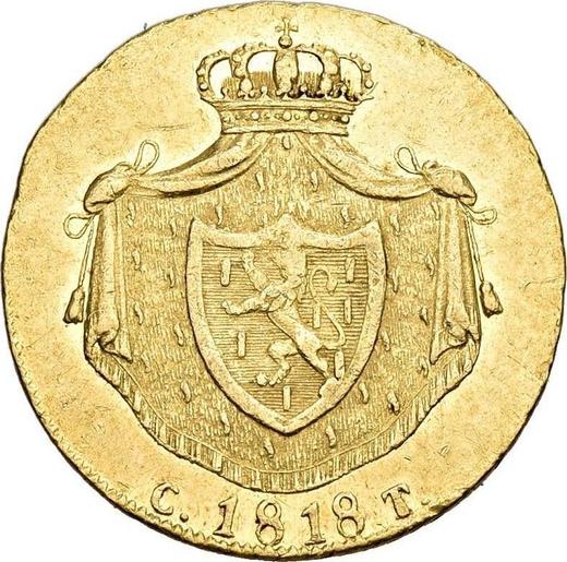 Revers Dukat 1818 CT - Goldmünze Wert - Nassau, Wilhelm