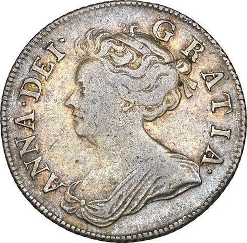 Obverse Shilling 1708 "Second draped bust" Roses and Plumes in angles - Silver Coin Value - United Kingdom, Anne