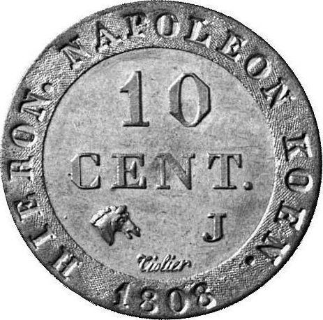 Reverse Pattern 10 Céntimos 1808 J - Silver Coin Value - Westphalia, Jérôme Napoléon