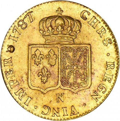 Reverse Double Louis d'Or 1787 N - Gold Coin Value - France, Louis XVI