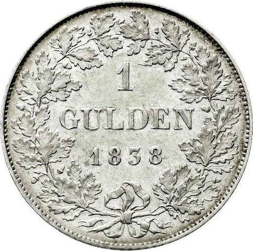Reverse Gulden 1838 D - Silver Coin Value - Hohenzollern-Sigmaringen, Karl