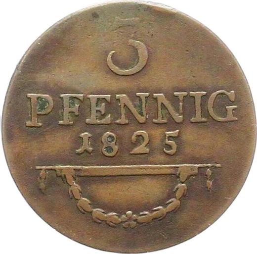 Reverso 3 Pfennige 1825 - valor de la moneda  - Sajonia-Coburgo-Saalfeld, Ernesto I
