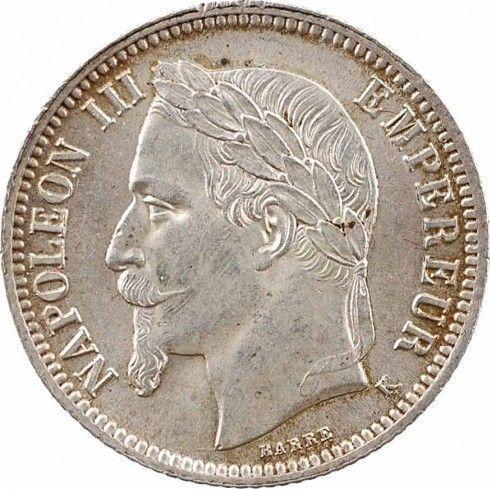 Avers 1 Franken 1867 K "Typ 1866-1870" - Silbermünze Wert - Frankreich, Napoleon III