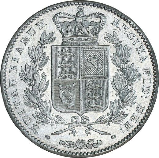 Реверс монеты - 1 крона 1847 года W. WYON - цена серебряной монеты - Великобритания, Виктория