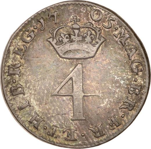 Reverse Fourpence (Groat) 1705 - Silver Coin Value - United Kingdom, Anne