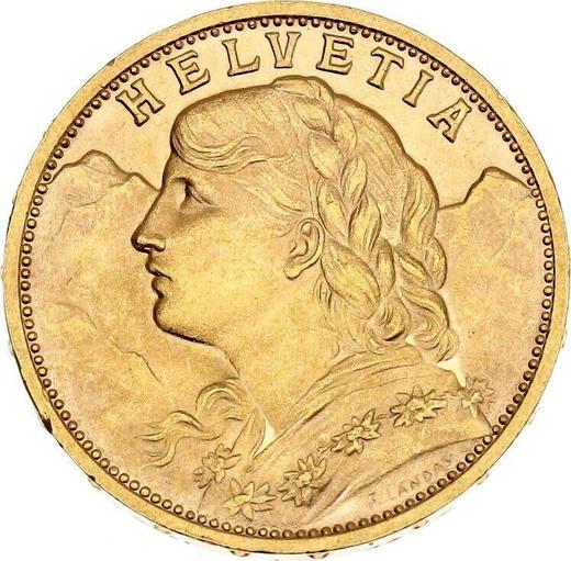 Obverse 20 Francs 1927 B "Vreneli" - Gold Coin Value - Switzerland, Confederation