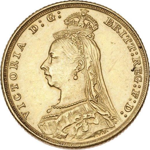 Obverse Sovereign 1888 JEB "Jubilee Head" - Gold Coin Value - United Kingdom, Victoria