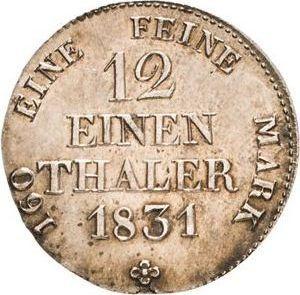 Revers 1/12 Taler 1831 S - Silbermünze Wert - Sachsen-Albertinische, Anton
