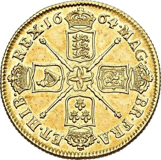 Reverso 2 guineas 1664 "Primer busto laureado" Elefante - valor de la moneda de oro - Gran Bretaña, Carlos II