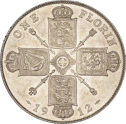 Revers 2 Schilling (Florin) 1912 - Silbermünze Wert - Großbritannien, Georg V