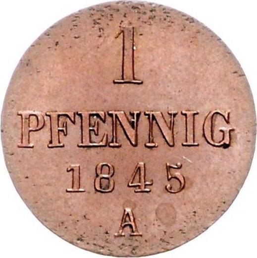 Reverso 1 Pfennig 1845 A "Tipo 1837-1846" - valor de la moneda - Hannover, Ernesto Augusto