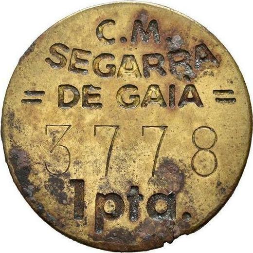 Awers monety - 1 peseta bez daty (1936-1939) "Segarra de Gaia" Mosiądz - cena monety - Hiszpania, II Rzeczpospolita