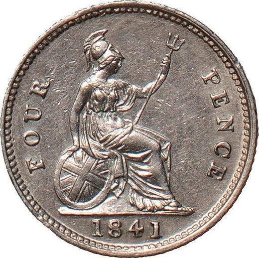 Reverse Fourpence (Groat) 1841 "Type 1837-1862" - Silver Coin Value - United Kingdom, Victoria