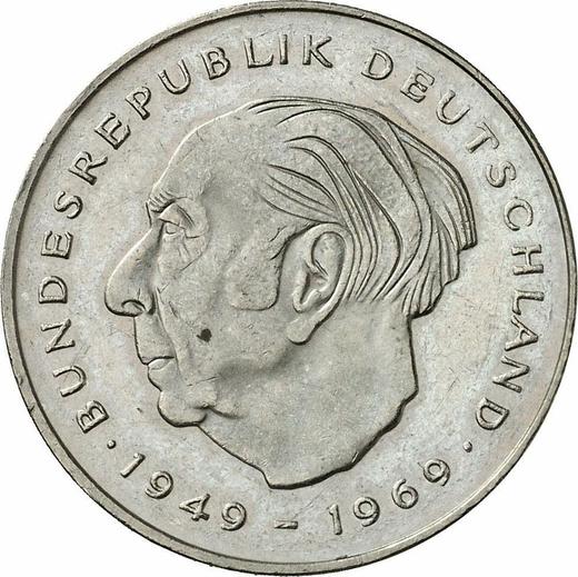 Obverse 2 Mark 1987 F "Theodor Heuss" - Coin Value - Germany, FRG