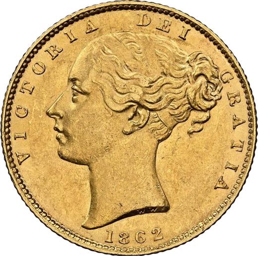 Obverse Sovereign 1862 WW "Shield" - Gold Coin Value - United Kingdom, Victoria