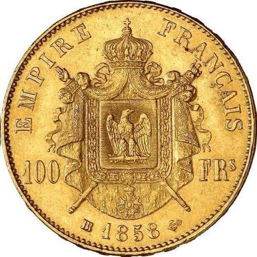 Reverse 100 Francs 1858 BB "Type 1855-1860" - Gold Coin Value - France, Napoleon III