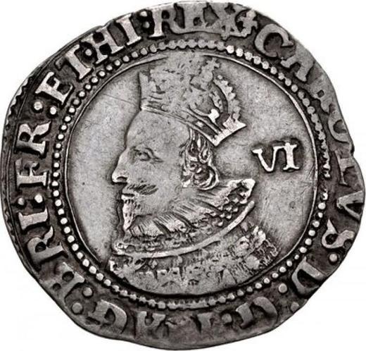 Obverse Sixpence 1625 "First draped bust" - Silver Coin Value - United Kingdom, Charles I