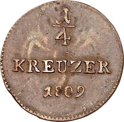 Reverso 1/4 kreuzer 1809 "Tipo 1809-1816" - valor de la moneda  - Hesse-Darmstadt, Luis I
