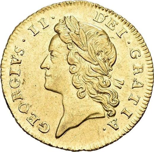 Awers monety - 1/2 gwinei 1739 "Portret w młodych latach" - cena złotej monety - Wielka Brytania, Jerzy II