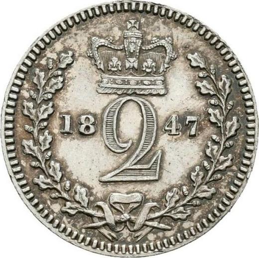Reverso 2 peniques 1847 - valor de la moneda de plata - Gran Bretaña, Victoria