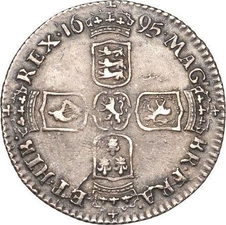 Reverse Sixpence 1695 "First laureated bust" Early harp - Silver Coin Value - United Kingdom, William III