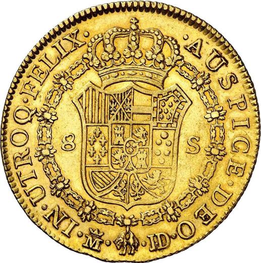 Reverse 8 Escudos 1784 M JD - Gold Coin Value - Spain, Charles III