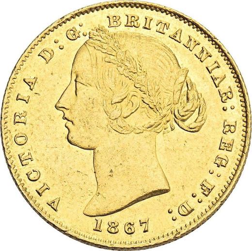 Obverse Sovereign 1867 - Gold Coin Value - Australia, Victoria