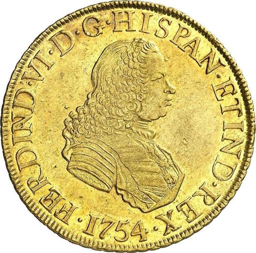 Obverse 8 Escudos 1754 LM JD - Gold Coin Value - Peru, Ferdinand VI
