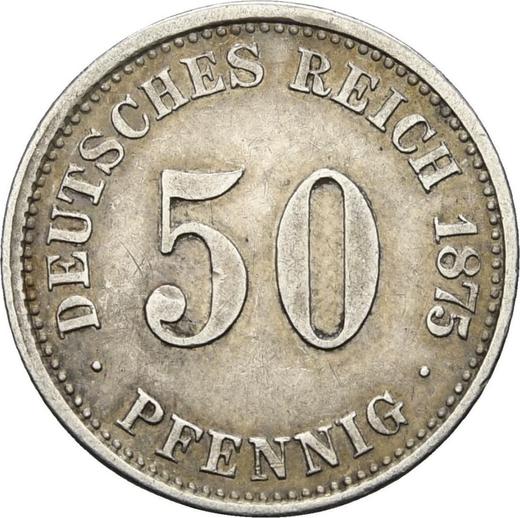 Аверс монеты - 50 пфеннигов 1875 года H "Тип 1875-1877" - цена серебряной монеты - Германия, Германская Империя