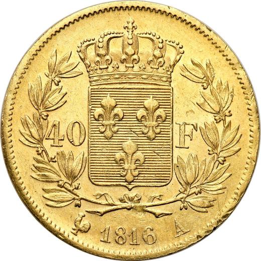 Revers 40 Francs 1816 A "Typ 1816-1824" - Goldmünze Wert - Frankreich, Ludwig XVIII